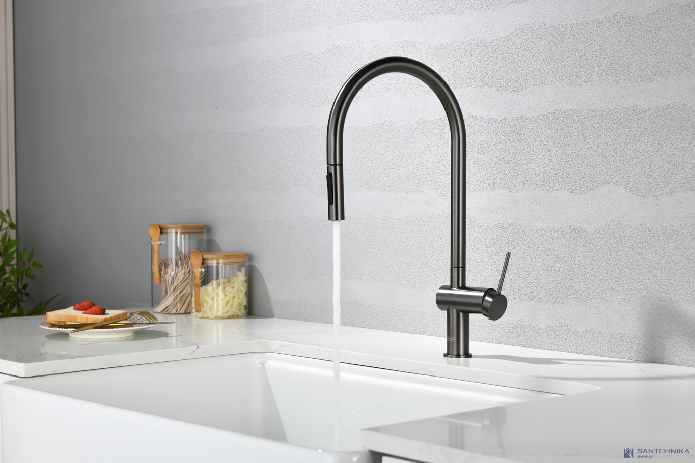 Смеситель для кухни AQUAme Cucina AQM9901GM, графит