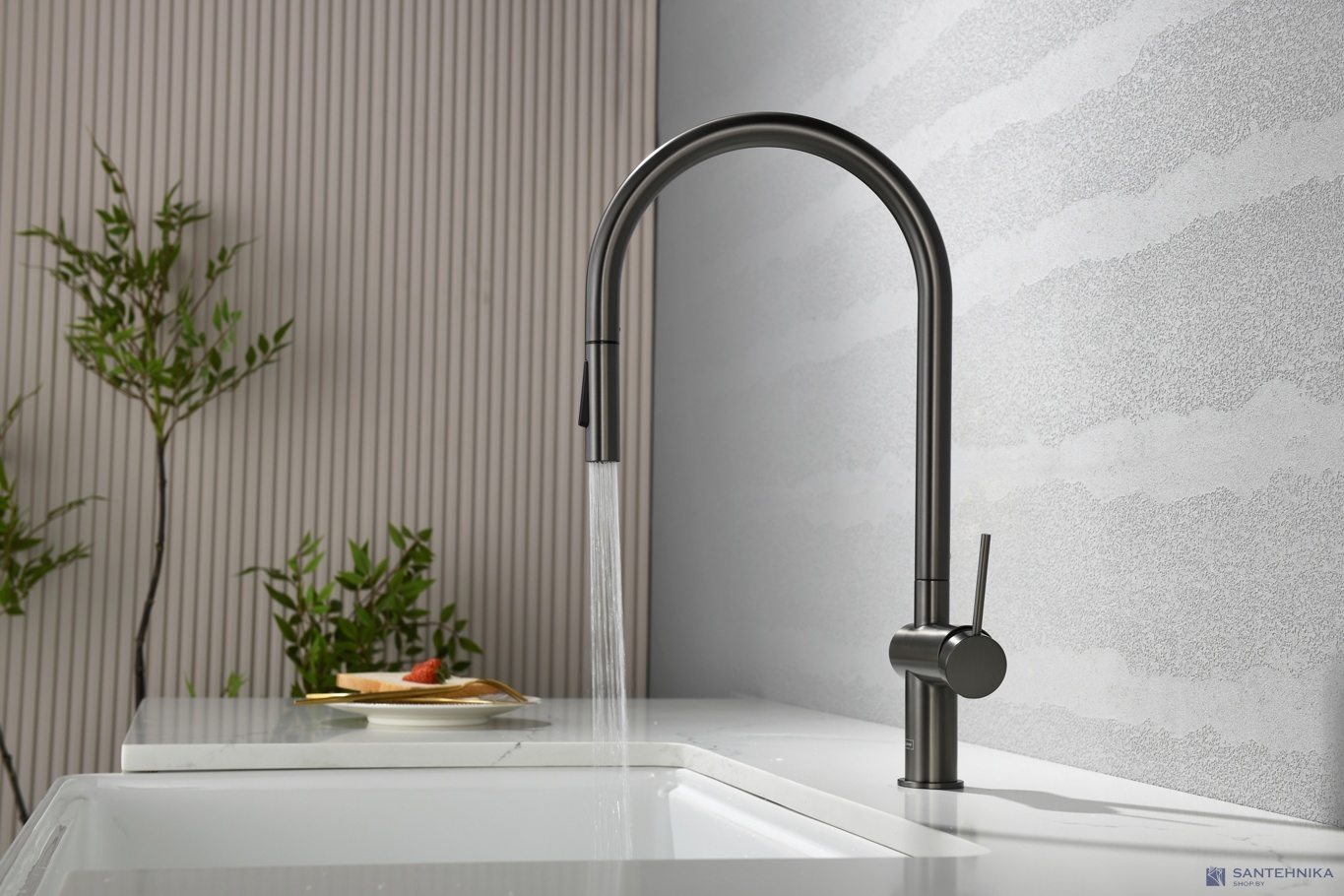 Смеситель для кухни AQUAme Cucina AQM9901GM, графит