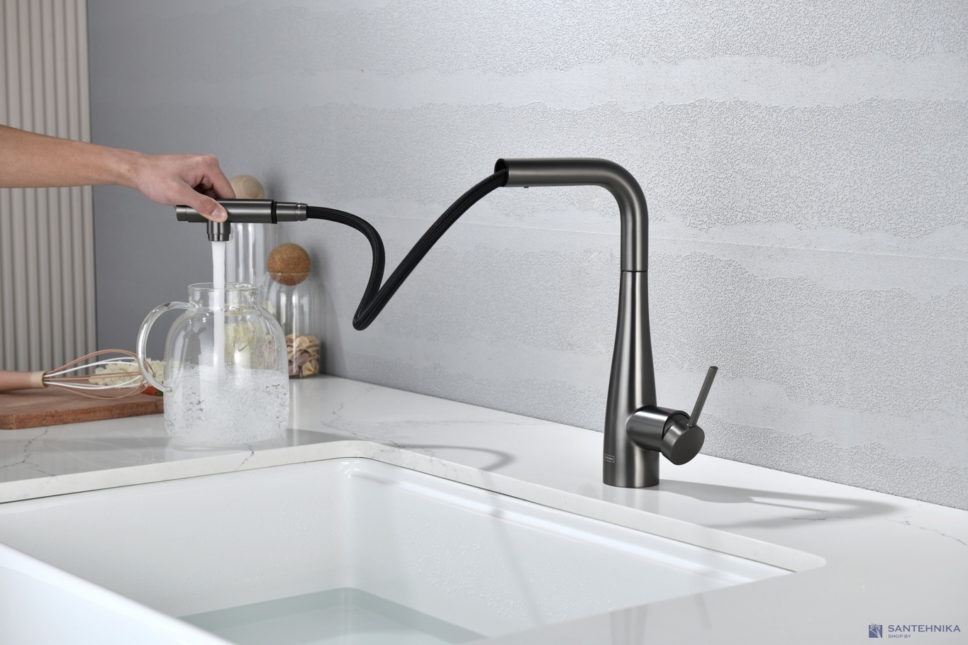 Смеситель для кухни AQUAme Cucina AQM9902GM, графит