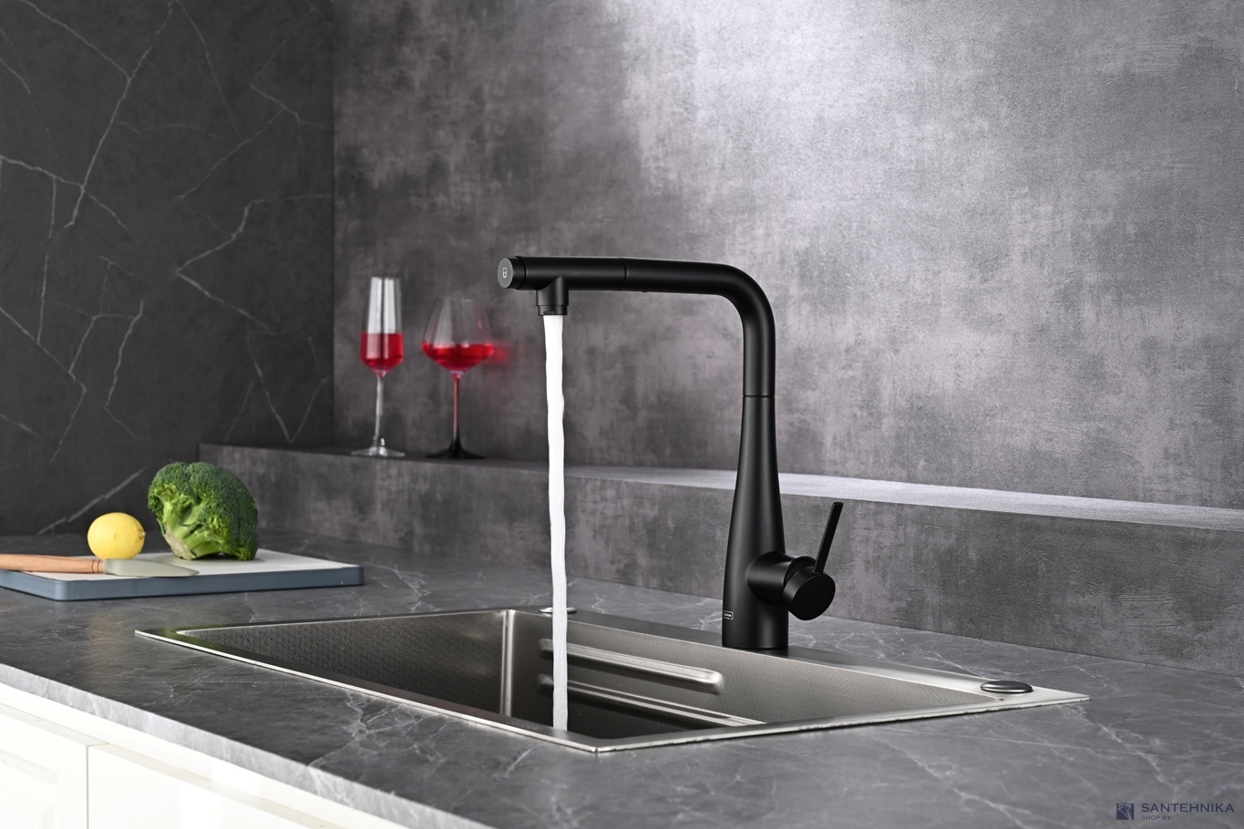 Смеситель для кухни AQUAme Cucina AQM9902MB, черный