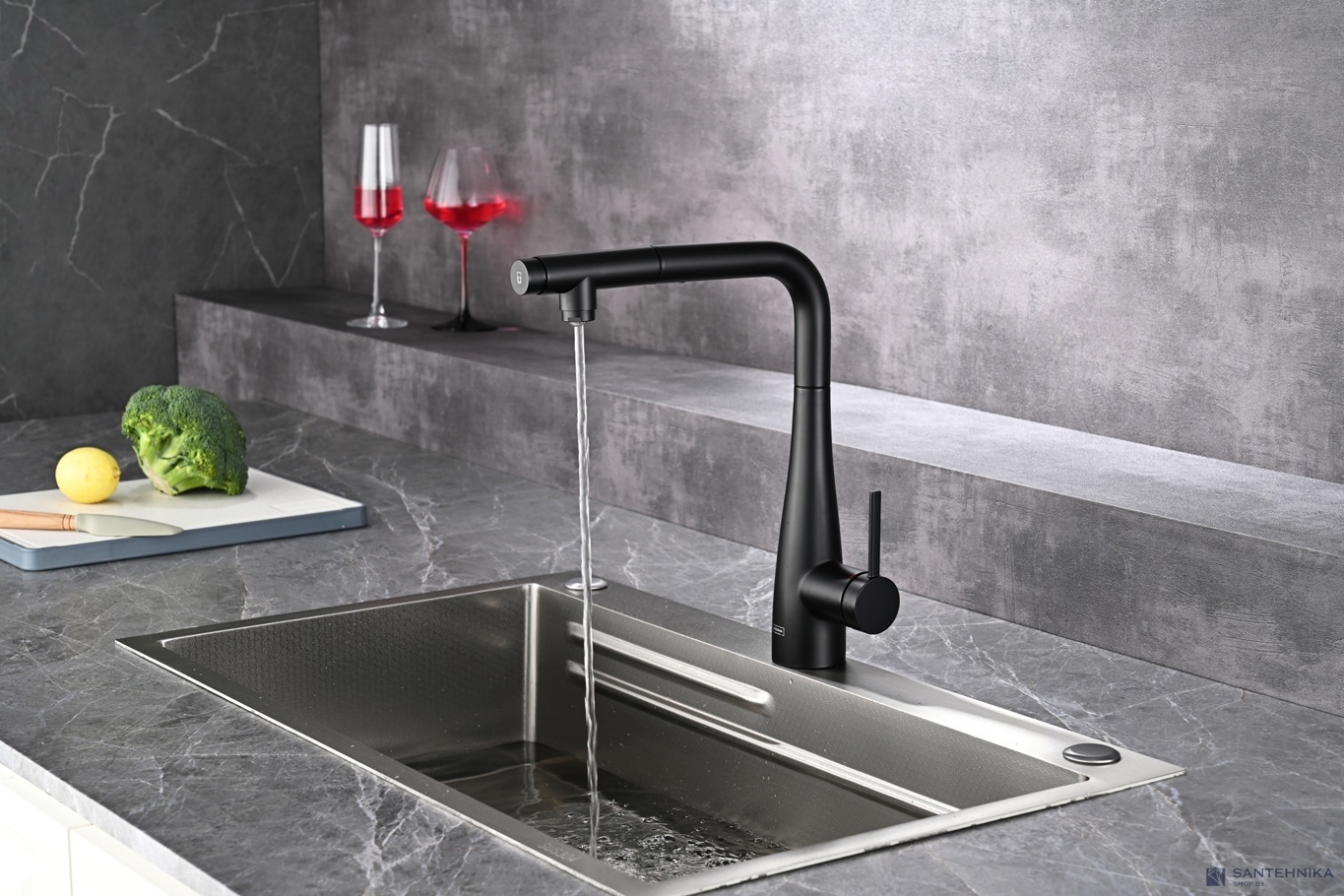 Смеситель для кухни AQUAme Cucina AQM9902MB, черный