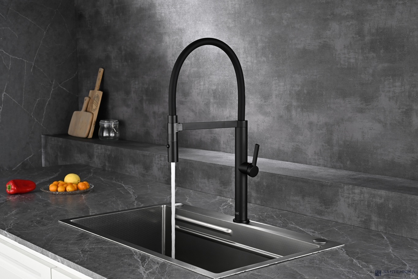 Смеситель для кухни AQUAme Cucina AQM9904MB, черный