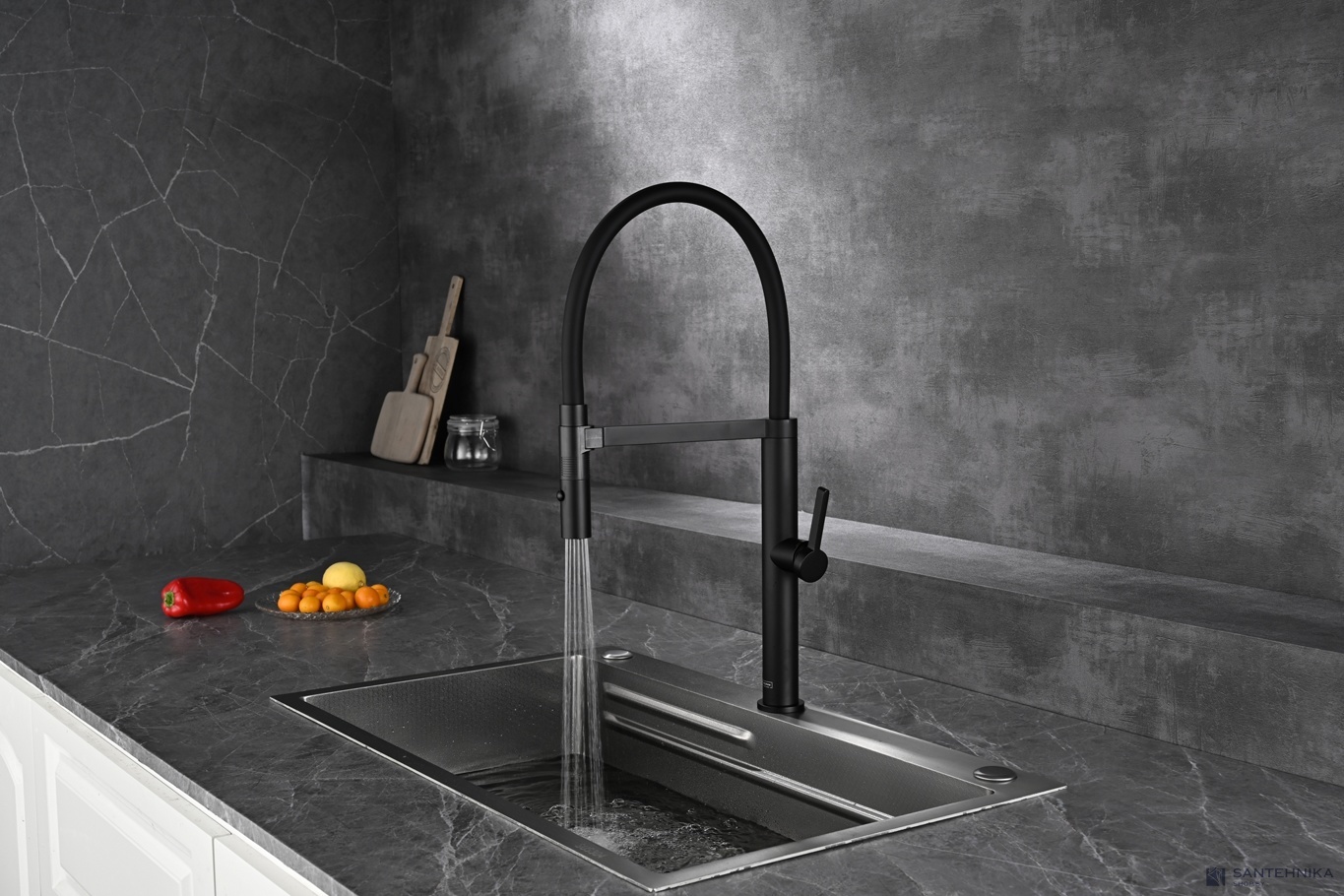 Смеситель для кухни AQUAme Cucina AQM9904MB, черный