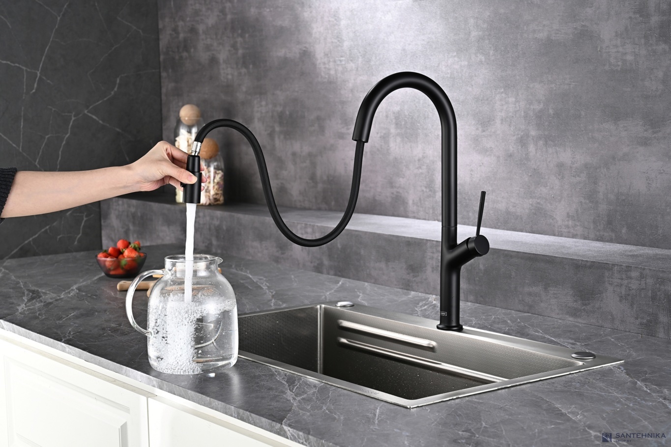 Смеситель для кухни AQUAme Cucina AQM9905MB, черный