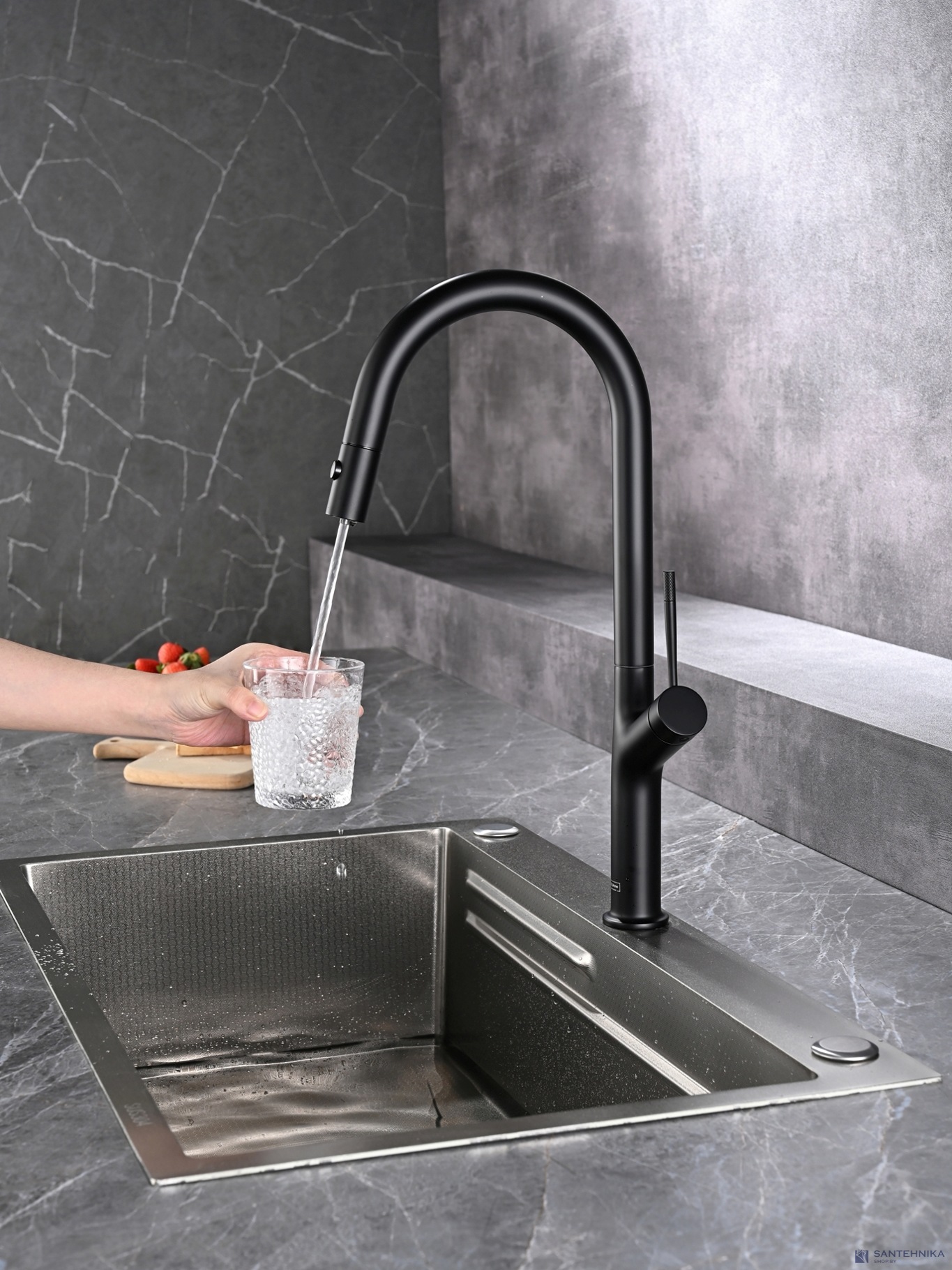 Смеситель для кухни AQUAme Cucina AQM9905MB, черный