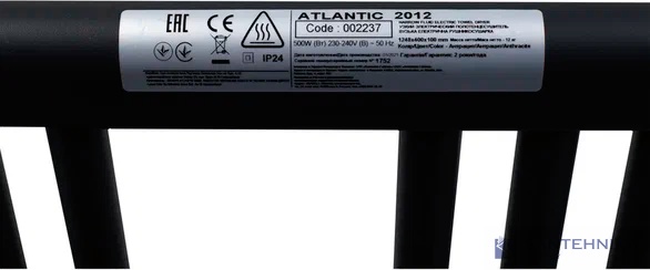 Электрический полотенцесушитель Atlantic 2012 NA 500W, антрацит узкий