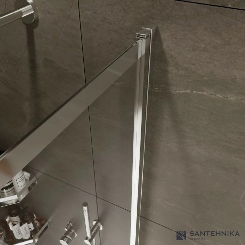 Шторка на ванну Benetto Slide Open 90 см, хром/ прозрачная