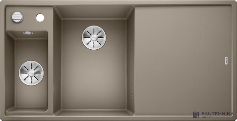 Кухонная мойка Blanco Axia III 6 S Серый бежевый 6 S (серый беж, левая, стекло, с клапаном-автоматом InFino®)