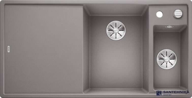 Кухонная мойка Blanco Axia III 6 S-F Алюметаллик 6 S-F (алюметаллик, чаша справа, стекло, с клапаном-автоматом InFino)