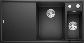 Кухонная мойка Blanco Axia III 6 S (антрацит, правая, разделочный столик ясень, с клапаном-автоматом InFino) - фото