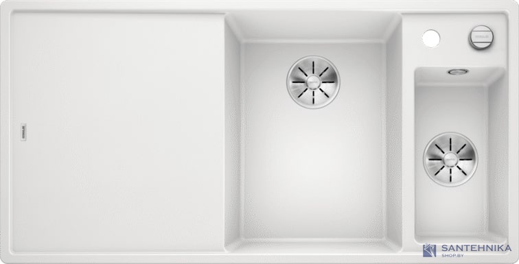 Кухонная мойка Blanco Axia III 6 S-F Белый 6 S-F (белый, чаша справа, стекло, с клапаном-автоматом InFino)
