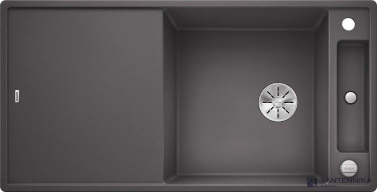 Кухонная мойка Blanco Axia III XL 6 S-F Темная скала 6 S-F (темная скала, стекло, с клапаном-автоматом InFino®)