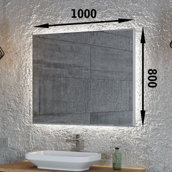 Зеркало Benetto Белладжио 1000*800, серебро - фото