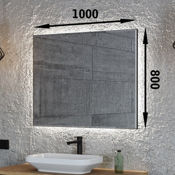 Зеркало Benetto Белладжио 1000*800, черный - фото