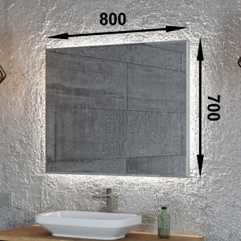 Зеркало Benetto Белладжио 800*700, серебро - фото