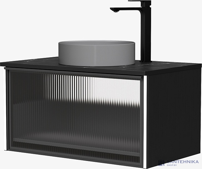 Тумба под умывальник Equil Stoune 80.1Y подвесная, дуб черный