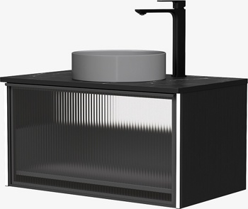 Тумба под умывальник Equil Stoune 80.1Y подвесная, дуб черный - фото2