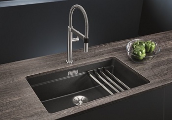 Кухонная мойка Blanco Etagon 700-U (черный, с отводной арматурой InFino®) - фото2