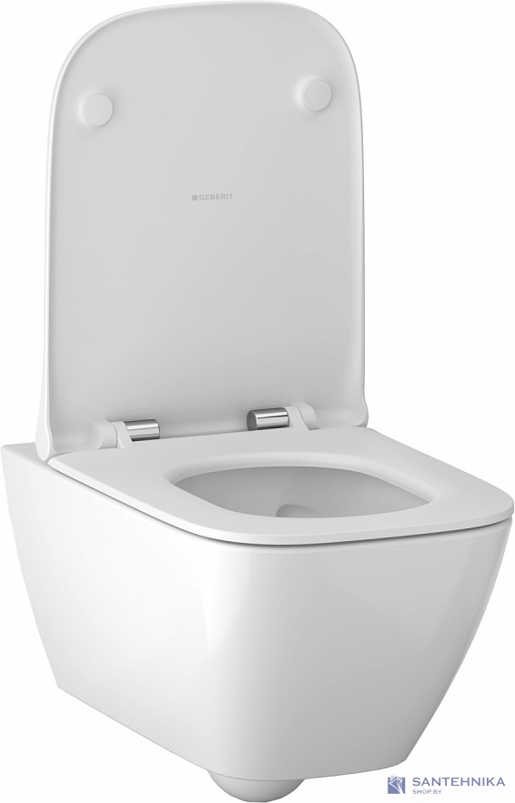 Унитаз Geberit Smyle Square Rimfree 500.685.01.2 подвесной с крышкой Soft