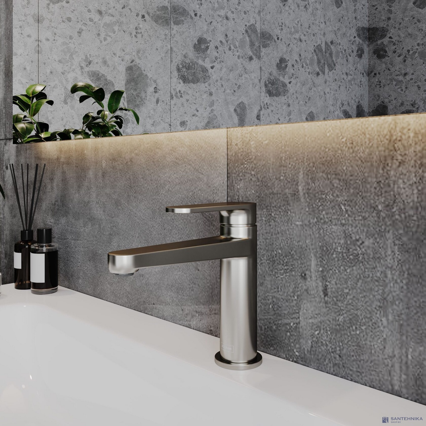 Смеситель для умывальника AQUAme Novara AQM6910GM, графит