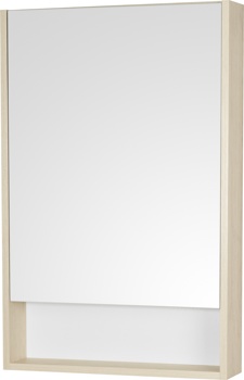 Зеркальный шкаф Aquaton Сканди 55 белый, дуб верона 1A252102SDB20 - фото