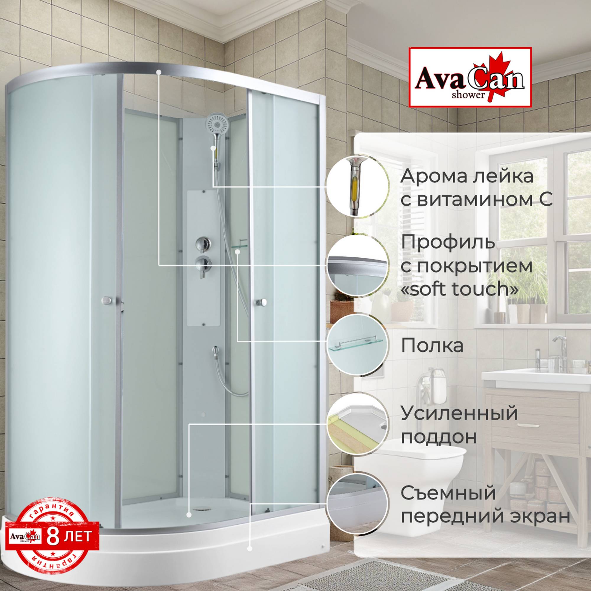 Душевая кабина C2012R N без крыши - фото2