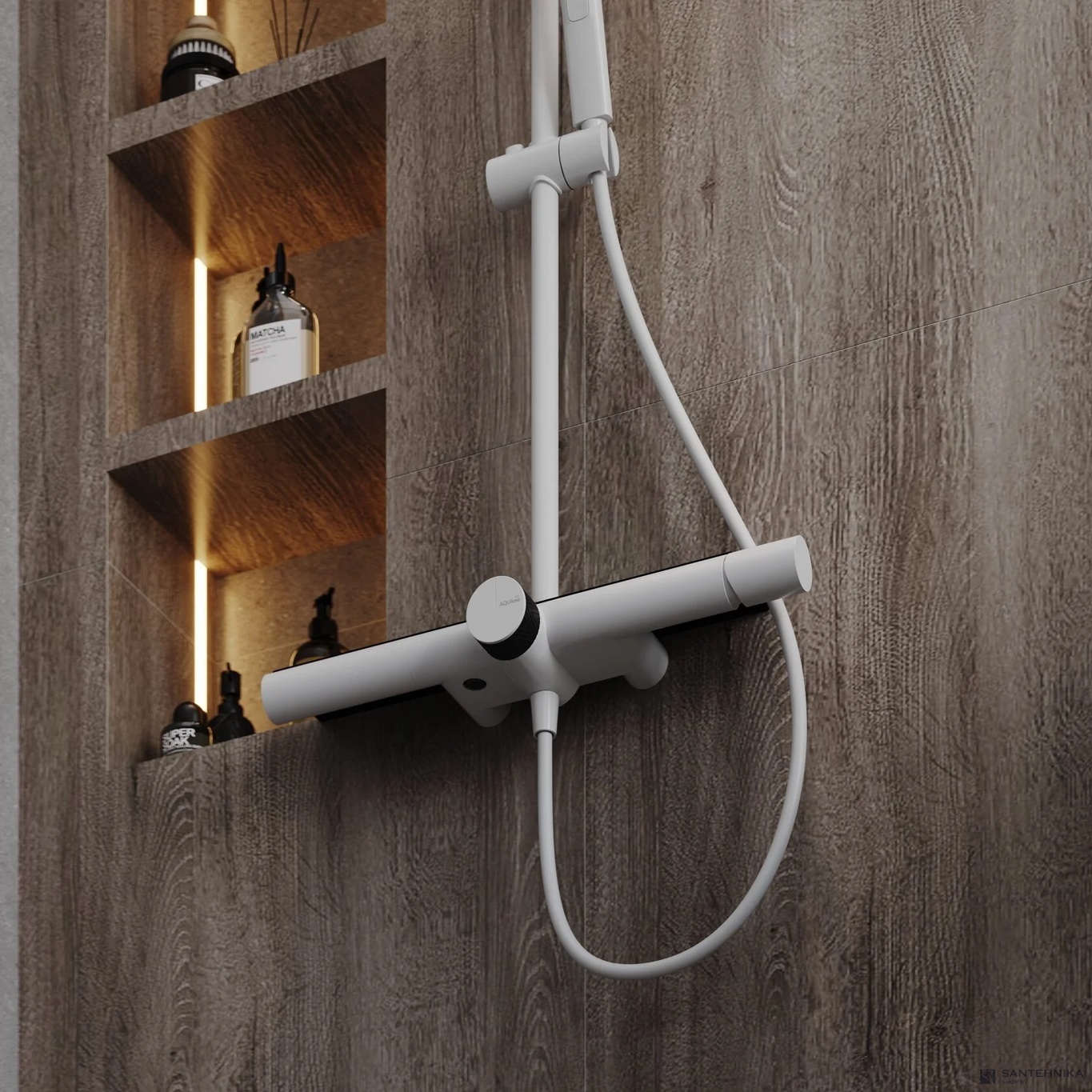 Душевая система для ванны AQUAme AQM8010W, белый