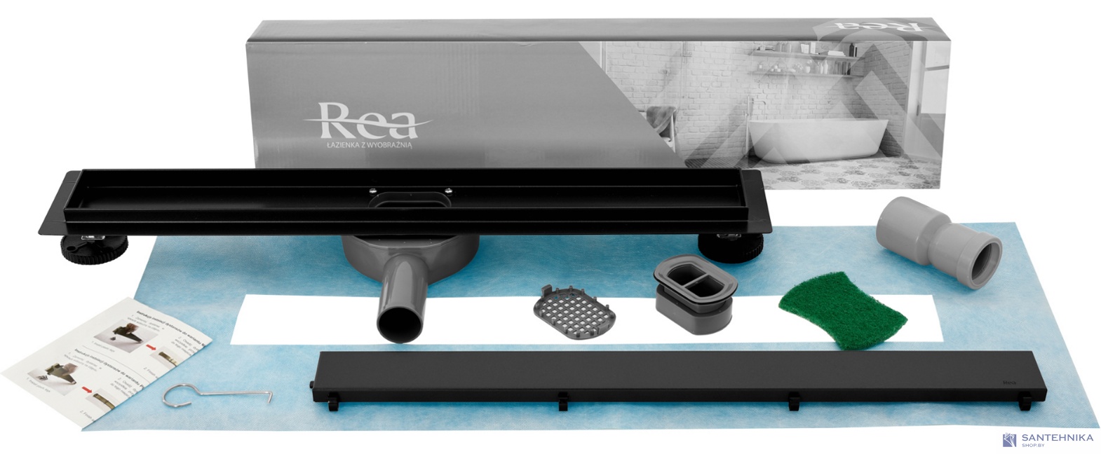 Душевой канал Rea Pure Neo Pro Black 60 см