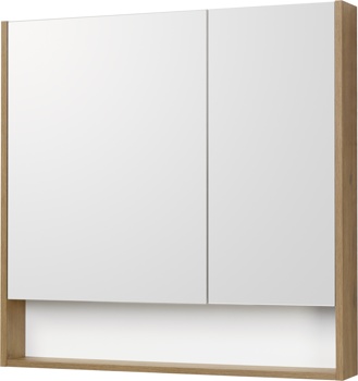Зеркальный шкаф Aquaton Сканди 90 белый, дуб рустикальный 1A252302SDZ90 - фото