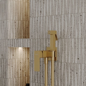 Гигиенический душ скрытого монтажа AQUAme Savona AQM6817BG, золото матовое - фото2