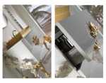 Мебель для ванной Antonio Valanti NeoArt Золотая раковина с белой тумбой и с зеркалом - фото2