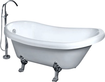 Акриловая отдельностоящая ванна GEMY G9030C (хром) - фото
