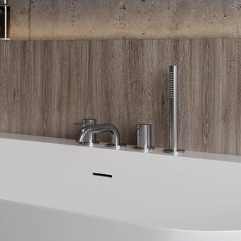 Смеситель на борт ванны AQUAme Siena AQM6219GM, графит - фото2