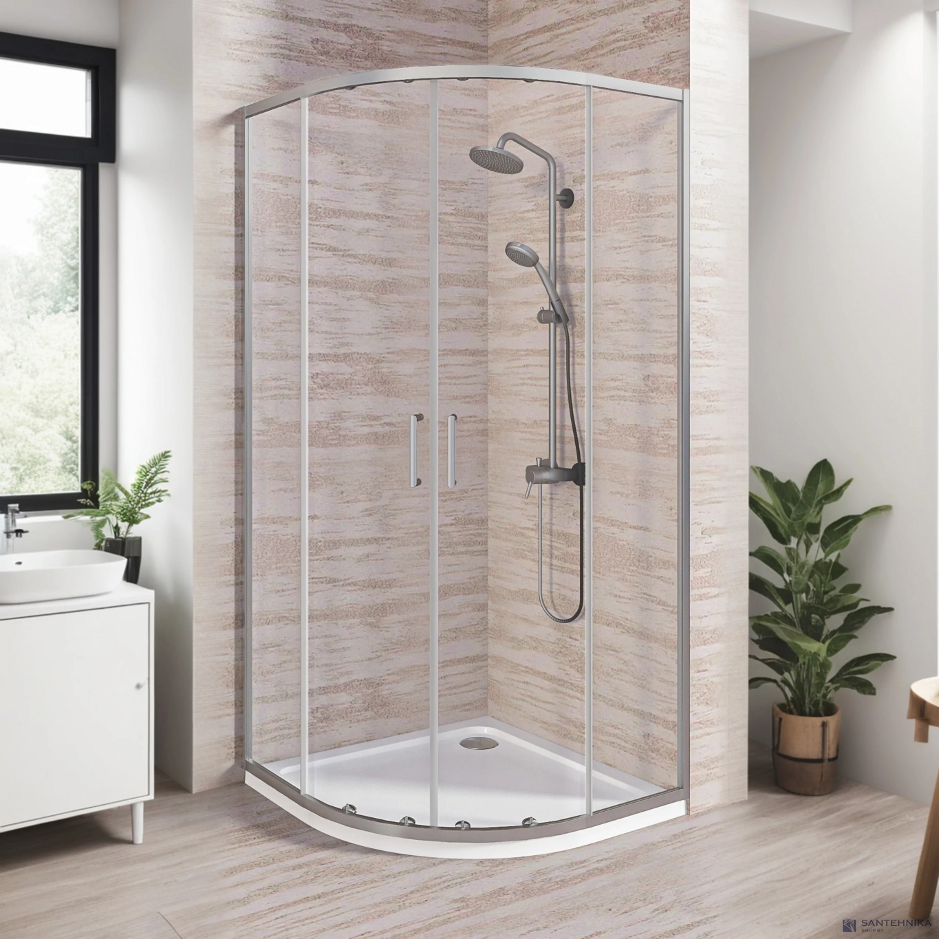 Душевой угол GooD DooR Lite R-90-C-CH