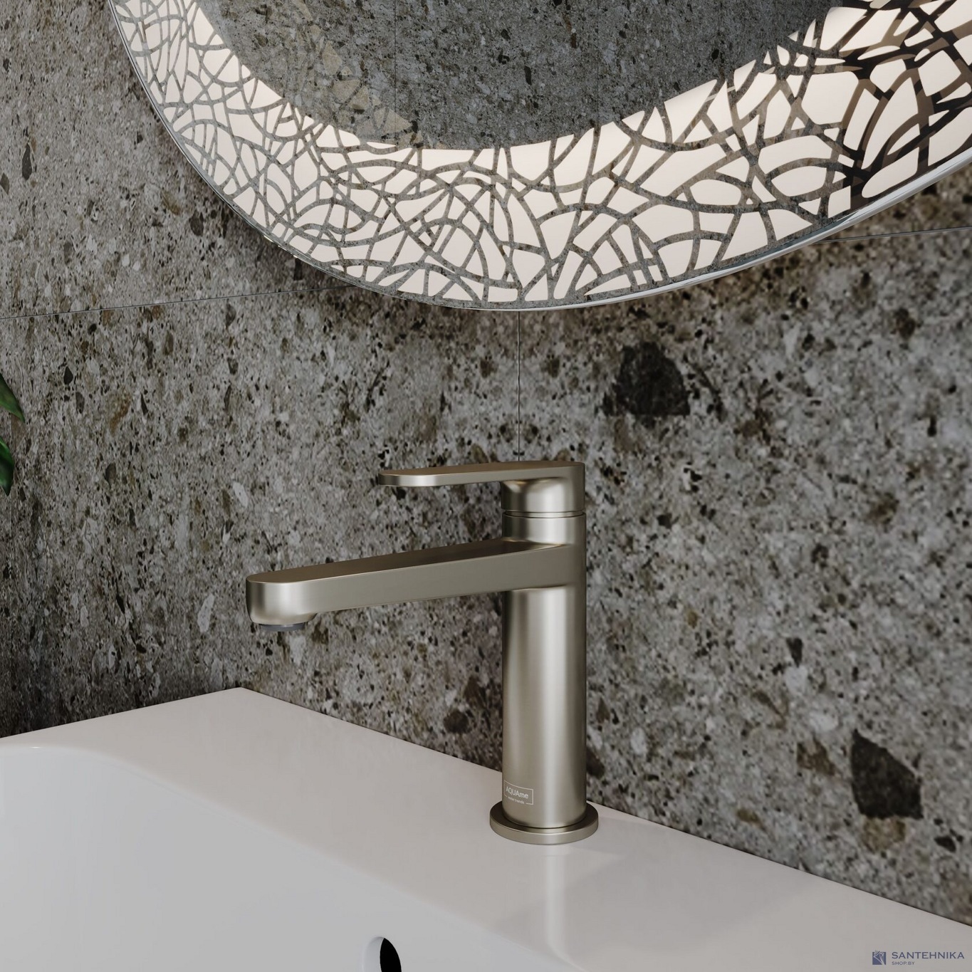 Смеситель для умывальника AQUAme Novara AQM6910BN, никель