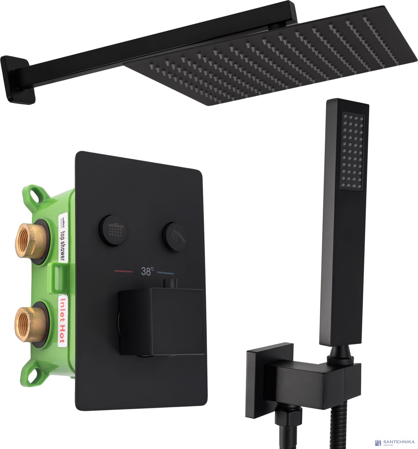 Душевая система скрытого монтажа Rea Fenix Davis Black REA-P6357