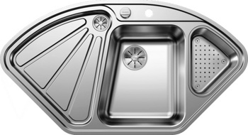 Кухонная мойка Blanco Delta-IF (зеркальная полировка, с клапаном-автоматом InFino®) - фото