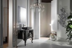 Мебель для ванной Antonio Valanti NeoArt Раковина из керамики с чёрной тумбой и с зеркалом - фото