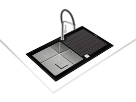 Кухонная мойка Teka Diamond RS15 1B 1D 86 BL (черное стекло, с клапаном-автоматом) - фото2