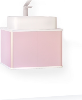 Тумба Jorno Pastel 58 подвесная, розовый иней - фото