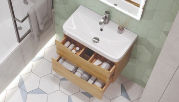 Тумба под умывальник Velvex Clay 70.2Y подвесная, дуб верона - фото