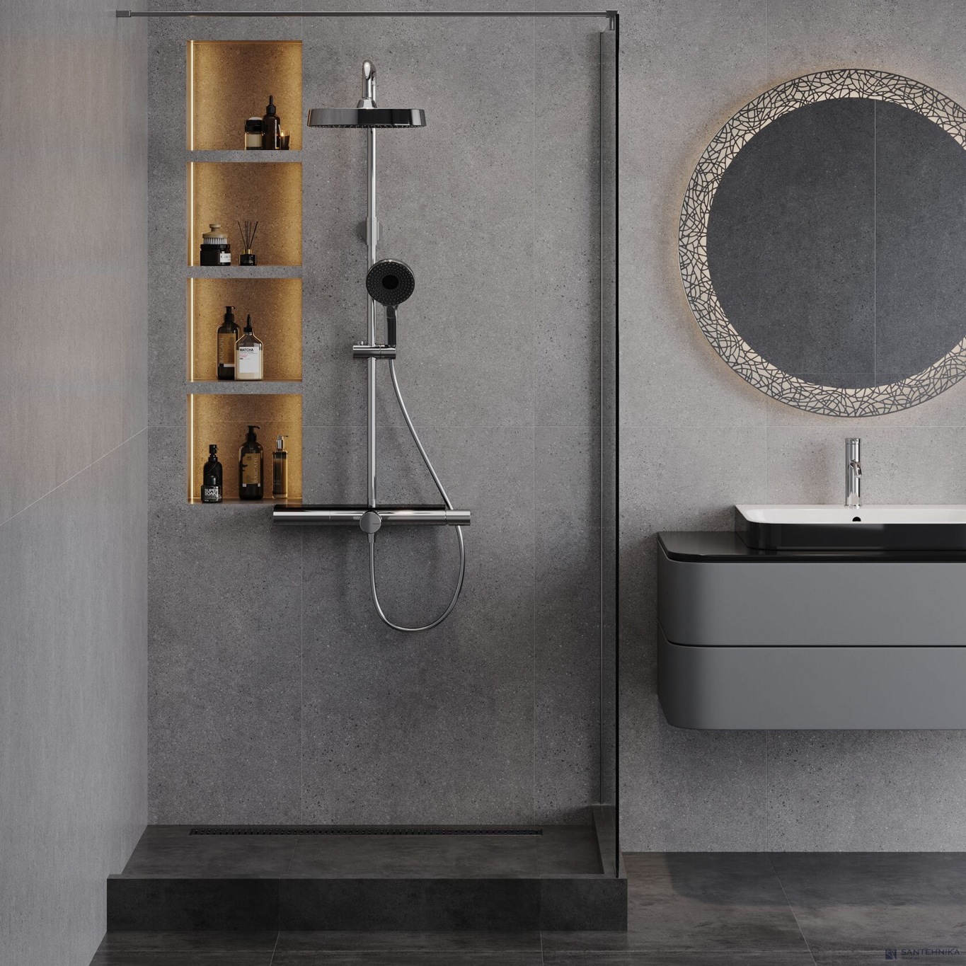 Душевая система для ванны AQUAme AQM8010CR, хром