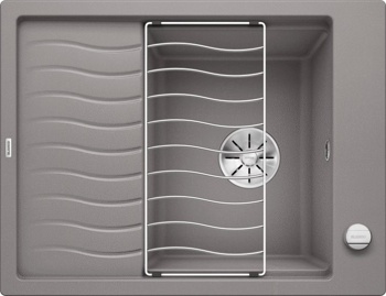 Кухонная мойка Blanco Elon 45 S (алюметаллик, с отводной арматурой InFino®) - фото