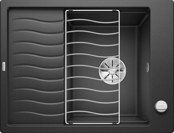 Кухонная мойка Blanco Elon 45 S (антрацит, с отводной арматурой InFino®) - фото