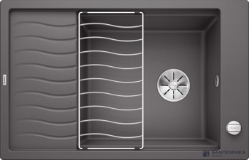 Кухонная мойка Blanco Elon XL 6 S-F (темная скала, с клапаном-автоматом InFino®) - фото