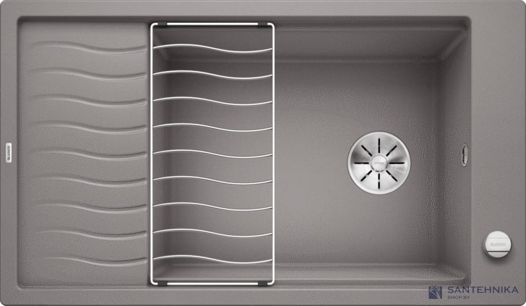 Кухонная мойка Blanco Elon XL 8 S (алюметаллик, с отводной арматурой InFino®)