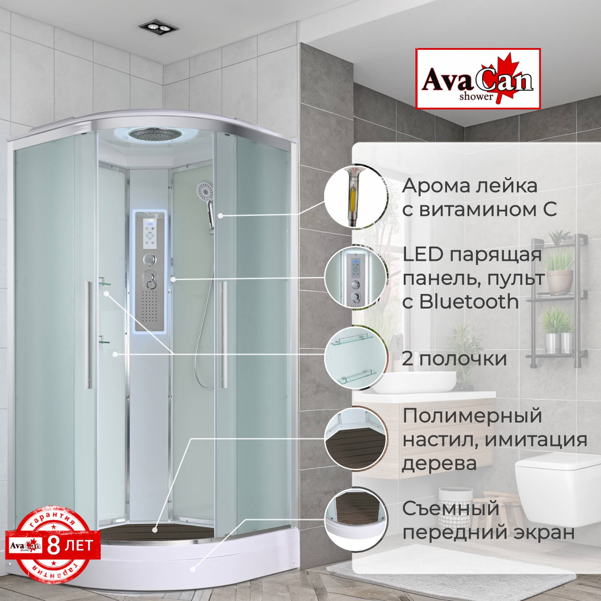 Душевая кабина EM2090 LED - фото2