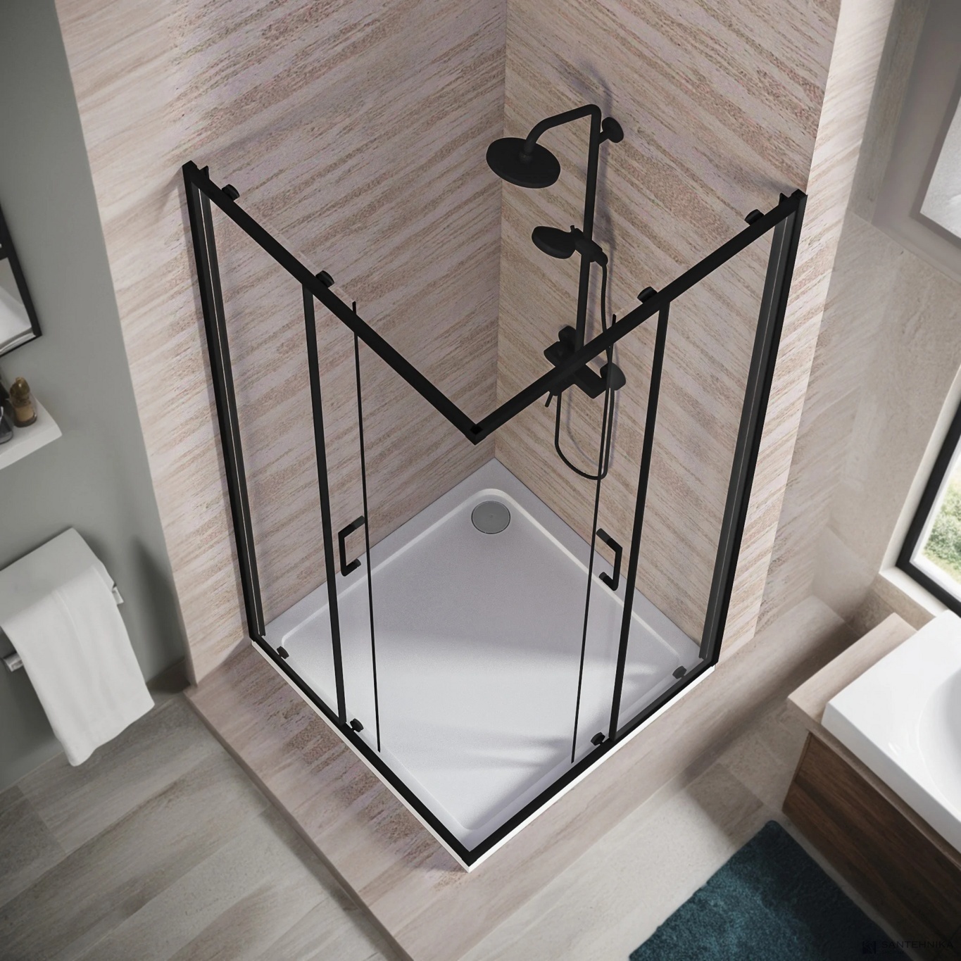 Душевой угол GooD DooR Lite CR-80-C-B