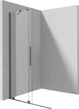 Ограждение раздвижное для душа Deante Prizma Walk-in KTJ D34R 140 см, титан/ прозрачное - фото2