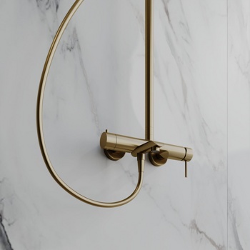 Душевая система для ванны AQUAme Siena AQM8011BG, золото матовое - фото2